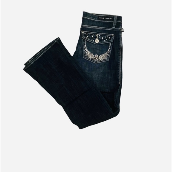 Rock & Republic Sz:8 Rhinestones Blue Jeans - Picture 7 of 7